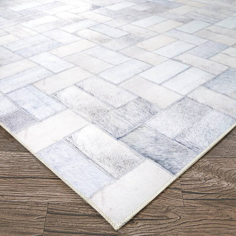 Steppe Boulder Tile Gray- Off White Area Rug