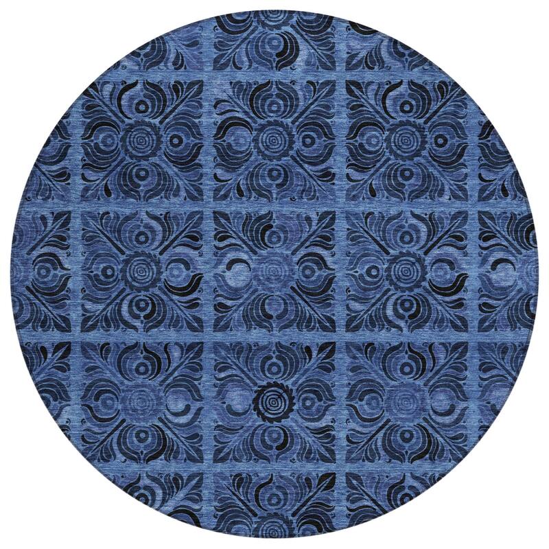 HomeRoots Medallion Transitional Rectangle Outdoor Rug