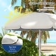 preview thumbnail 16 of 16, Outsunny 5.7' Portable Beach Umbrella with Tilt, Adjustable Height, 2 Cup Holders, Hook, Ruffled Outdoor Umbrella