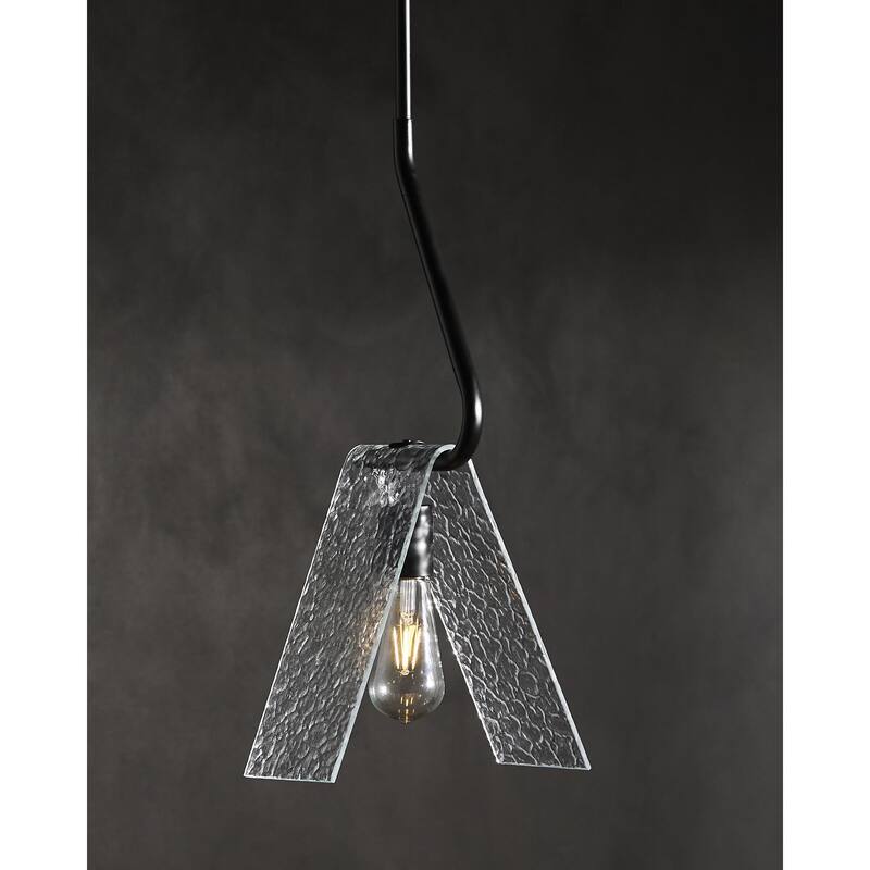 Livabliss Vitracis Modern Pendant - 7"L x 10"W x 16"H - Black