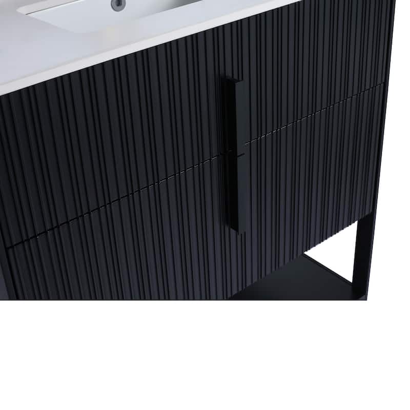 Fine Fixtures Serenity Modern Bathroom Vanity with White Stone Top