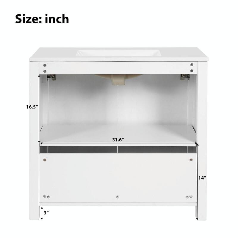 36" Bathroom Vanity Organizer with Sink - Combo Cabinet Set & Storage