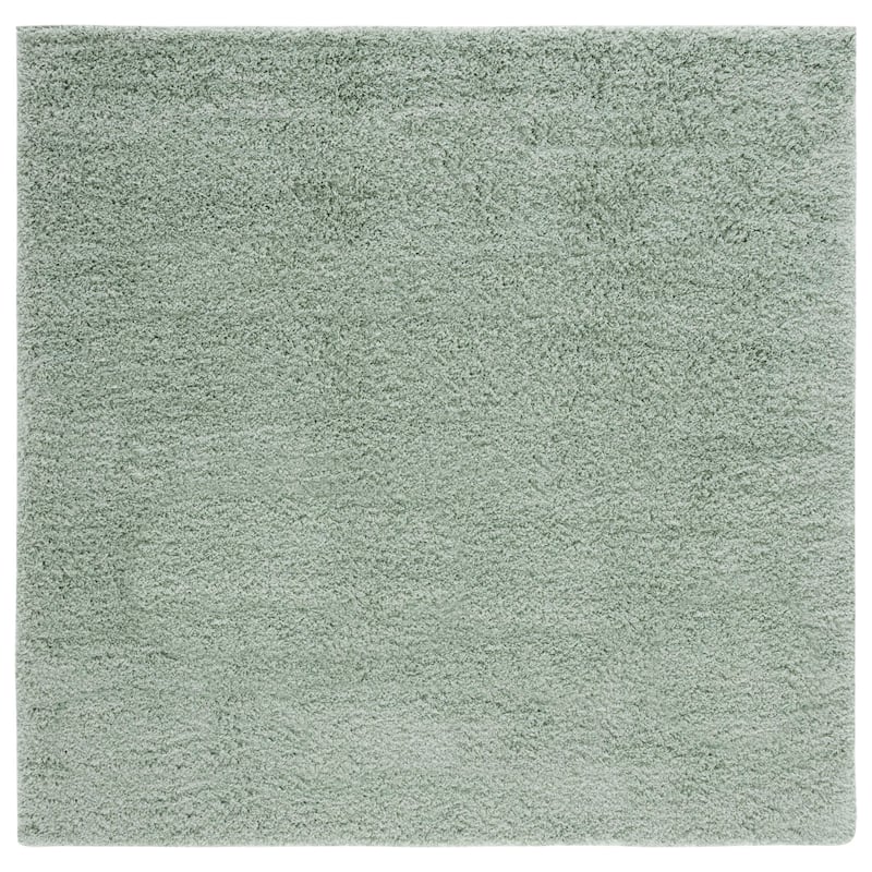 SAFAVIEH Laguna Shag Verdiana Solid Color 2-inch Thick Rug. - 6'7" Square - Light Sage - Square