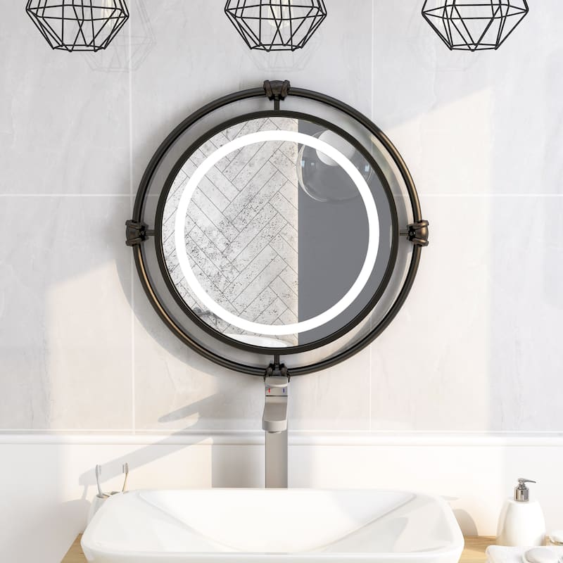 Perismore Industrial Black Metal Wall Mirror by Furniture of America