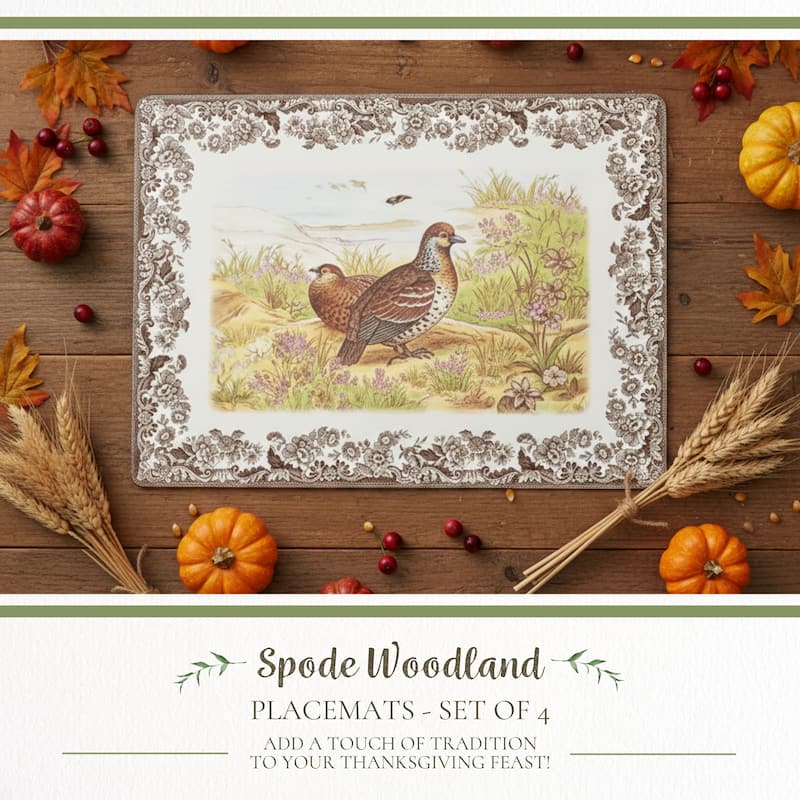 Pimpernel Set of 4 Spode Woodland Placemats - 15.7 inches x 11.7 each