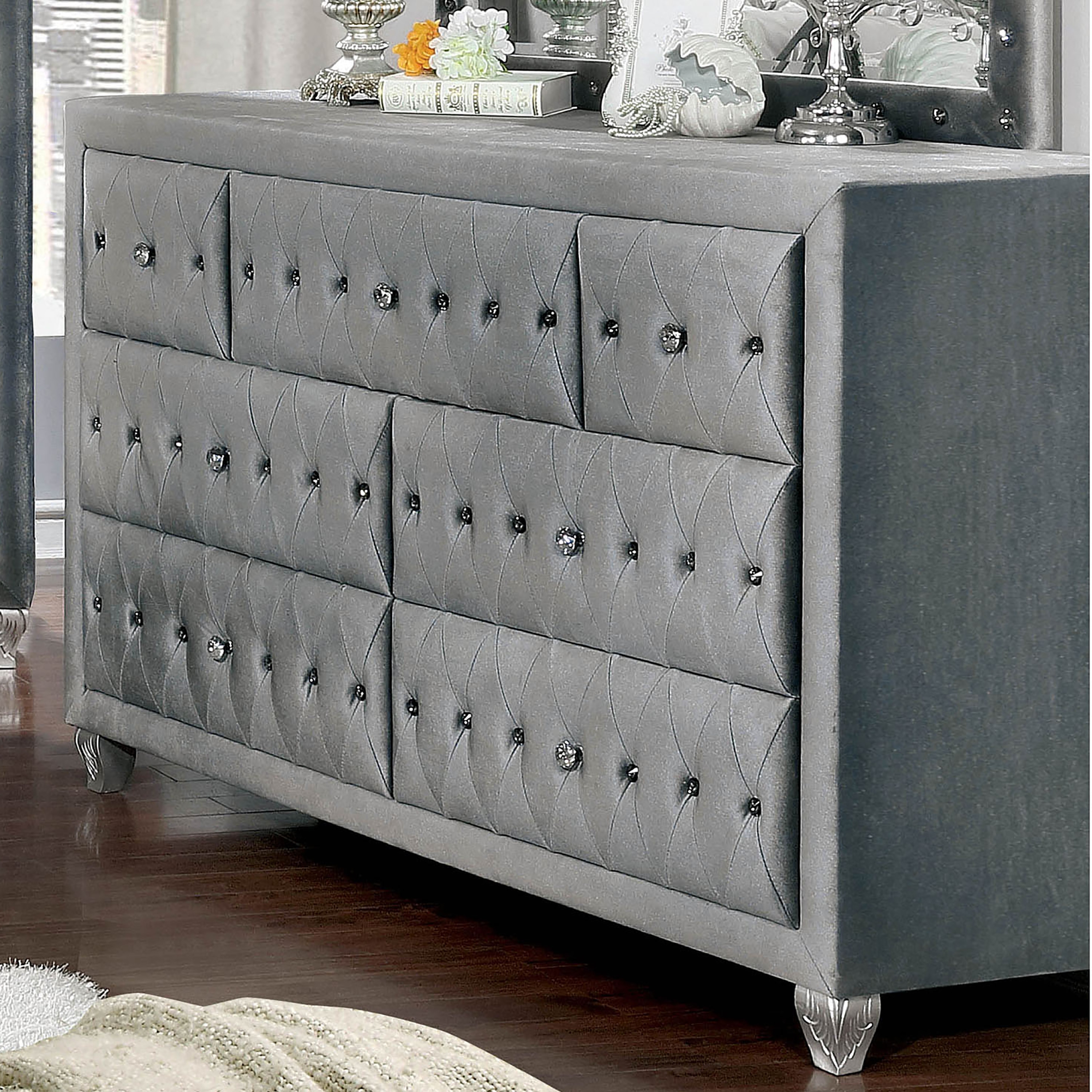 White outlet tufted dresser