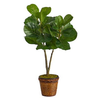 33" Fiddle Leaf Fig Artificial Tree in Basket - 7.5"