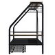 preview thumbnail 22 of 20, Metal Frame Platform Bed With Clothes Rack, Storage Shelves And 2 Drawers