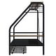 preview thumbnail 5 of 9, Twin Size Metal Frame Platform Bed with Clothes Rack, Storage Shelves & 2 Drawers, Black