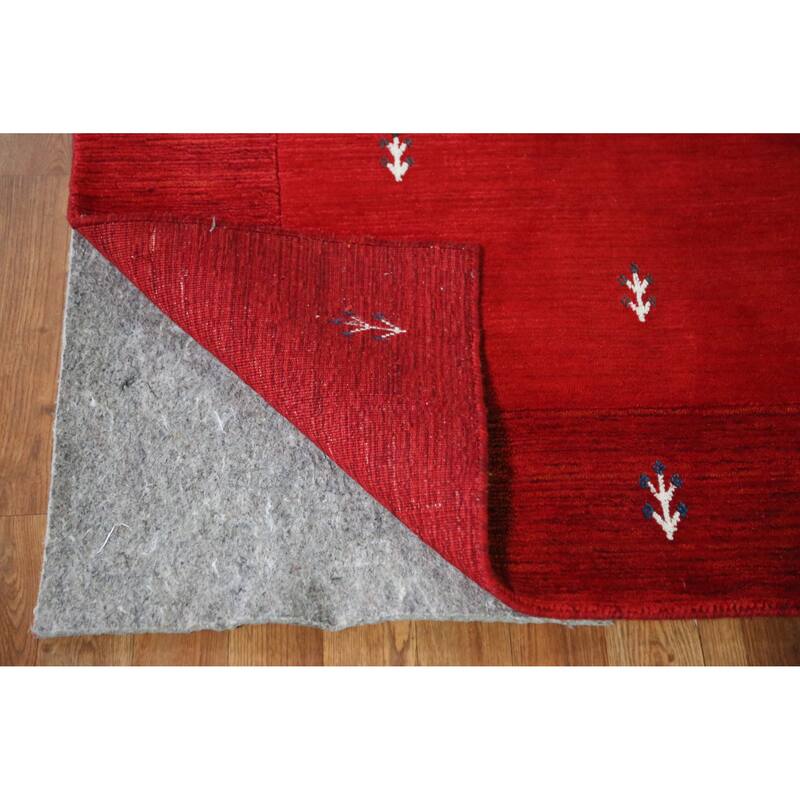 Hand Knotted Oriental 100% Wool Carpet Tribal Tribal Red Gabbeh Area Rug - 7' 6'' X 5' 4''
