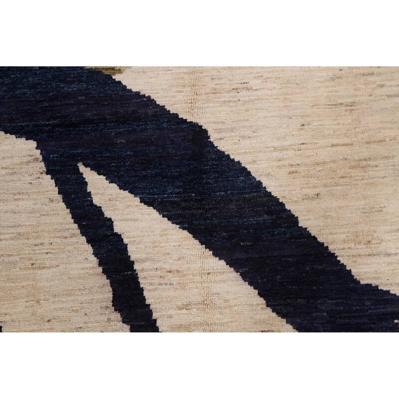 Contemporary Oriental Abstract Living Room Area Rug Wool Hand-knotted - 8'6" x 11'7"