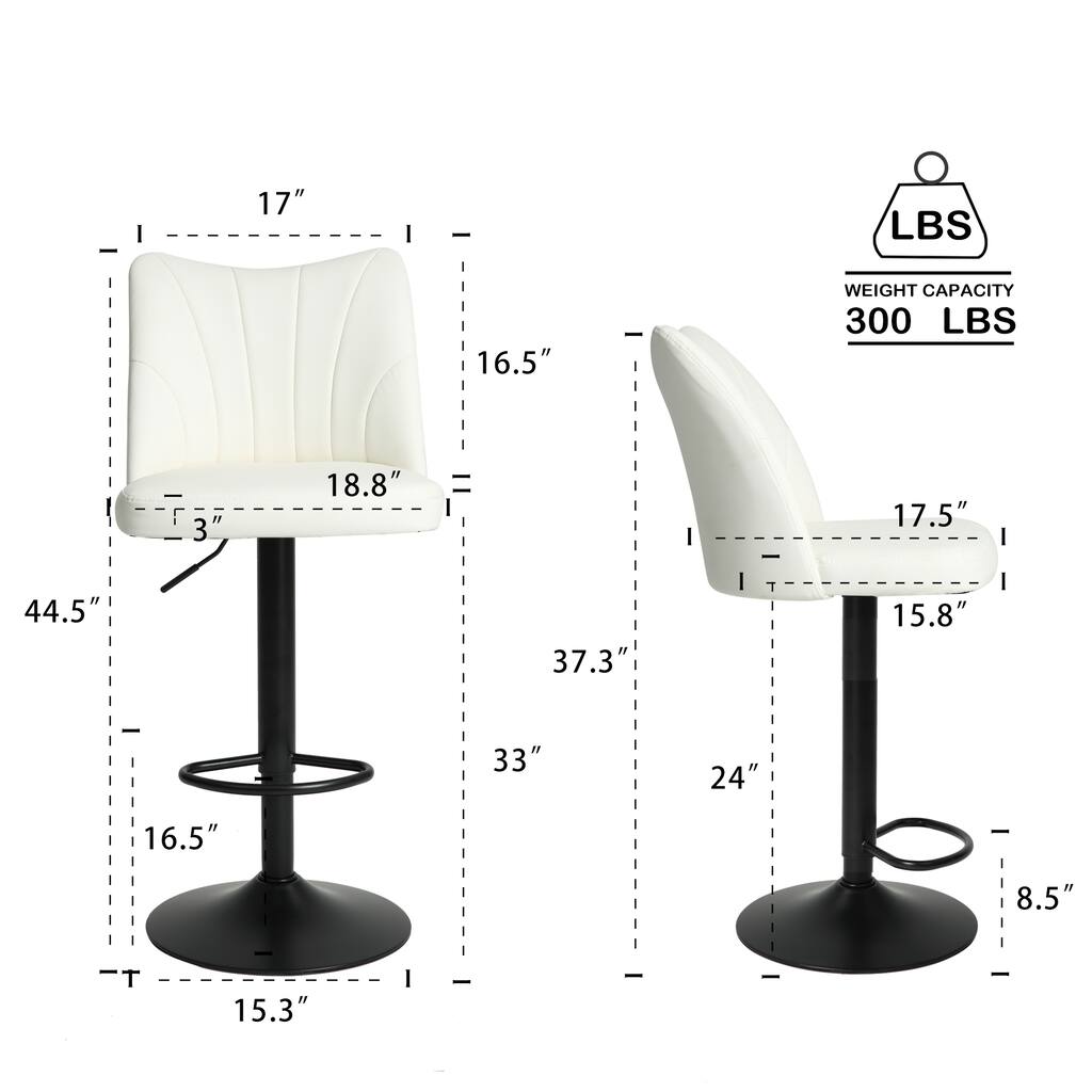 Swivel Bar Stool Set of 2, Height Adjustable Counter Stools