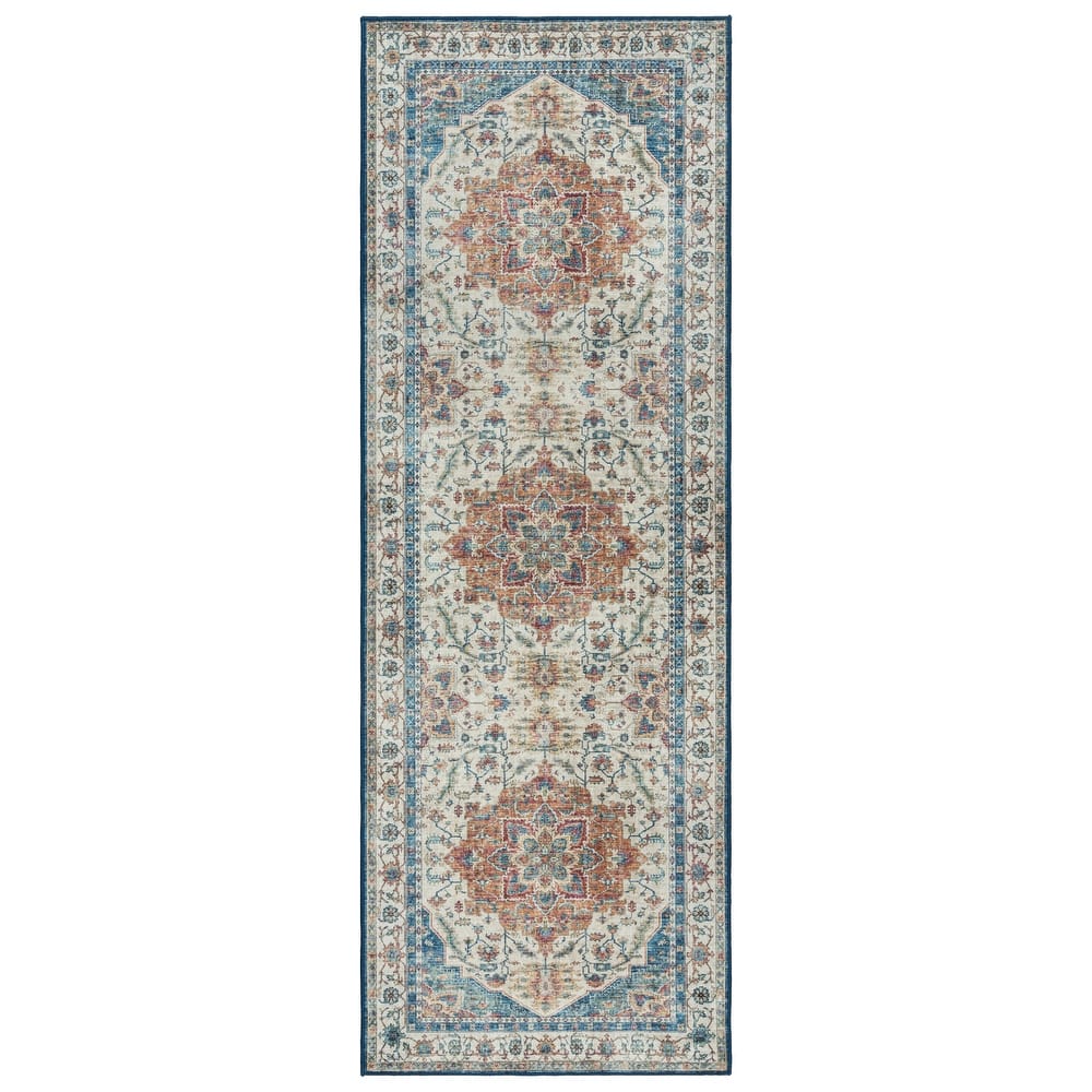 Gertmenian Crystal Print Washable Digital Printed Flat Pile Polyester Slip Resistant Area Rug Collection