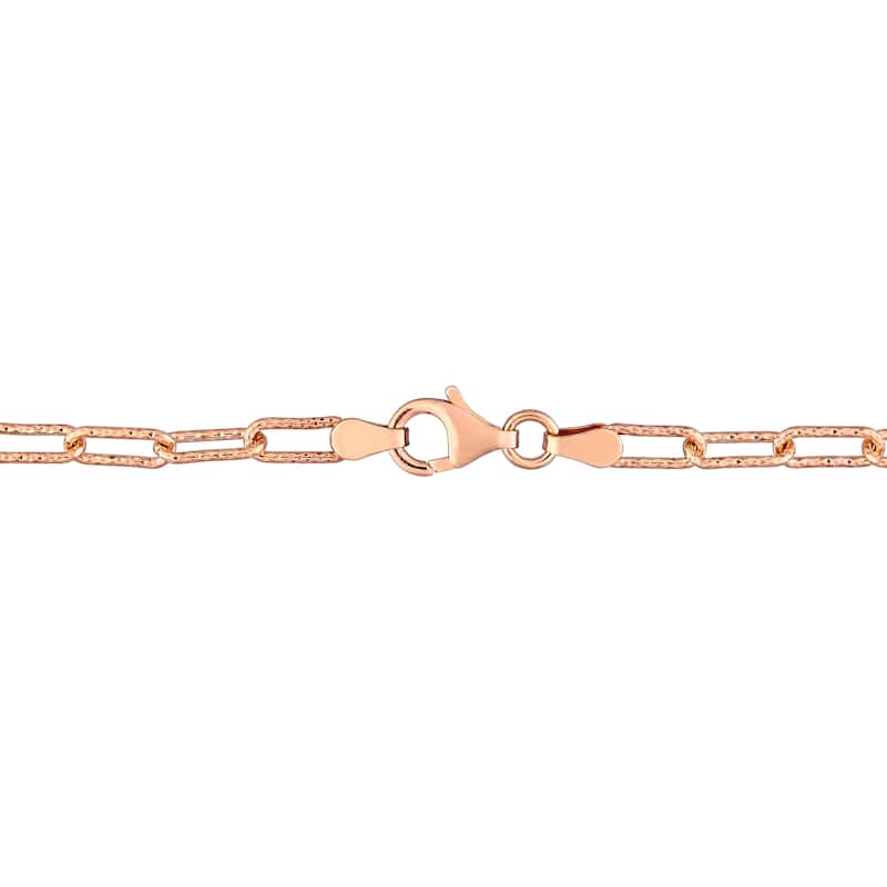 Miadora 18kt Rose Gold Plated Sterling Silver Paperclip Bracelet
