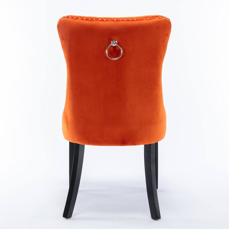 Tufted Velvet Dining Chairs with Nailhead Trim (Set of 2)