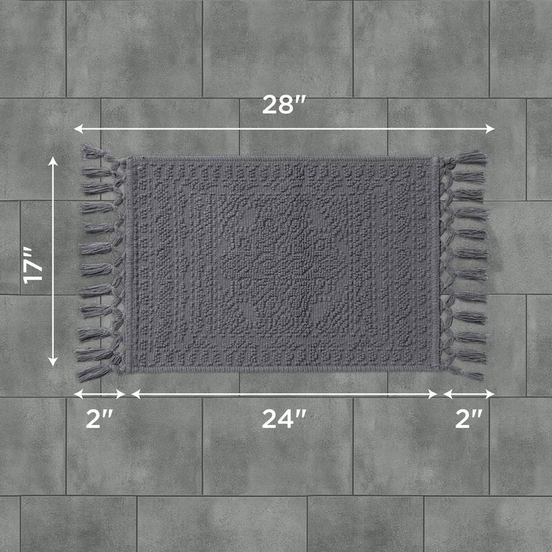 French Connection Nellore Fringe Cotton Bath Rug