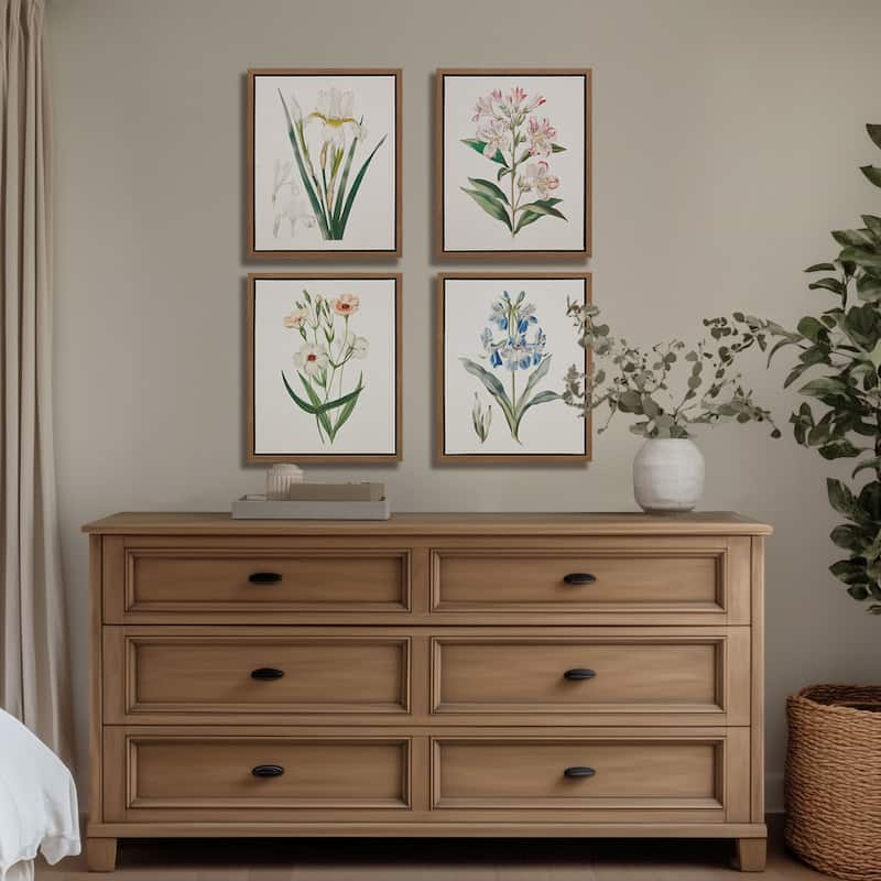 Madison Park Herbal Botany 4-piece Botanical Illustration Framed Canvas Wall Art Set