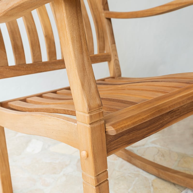 Cambridge Casual Clovis 3-piece Teak Outdoor Rocking Chair Set