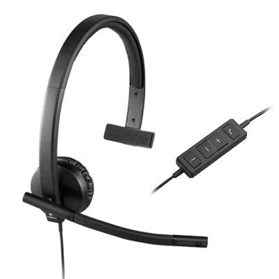 Logitech 981-000570 Usb H570e Corded Single-Ear Headset