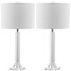 SAFAVIEH Lighting 27-inch Tyrone Cream Shade Crystal Column Table Lamp ...