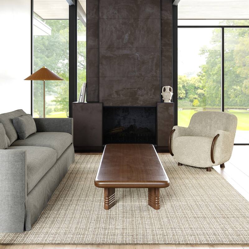 Ander Striped Wool-Blend Area Rug - 4' x 6' - Brown