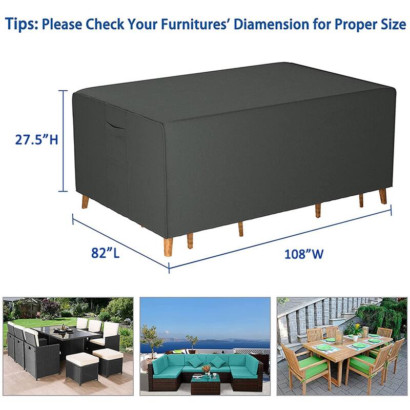 Rectangular Patio Furniture Cover, Outdoor Waterproof Patio Table Covers
