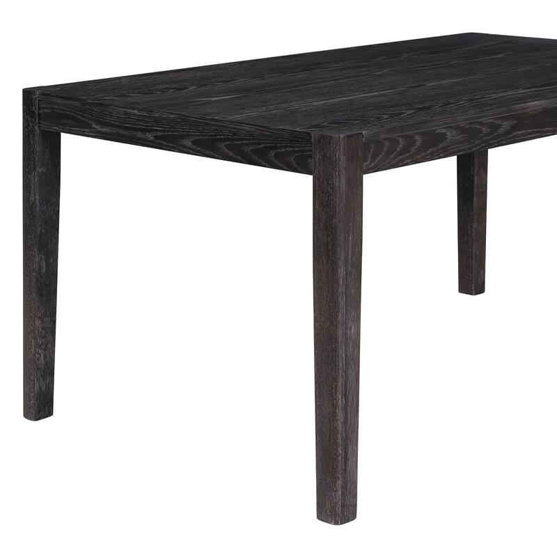 GDFStudio - 7-Piece Rectangular Wood Dining Table Set with 6 Upholstered Chairs