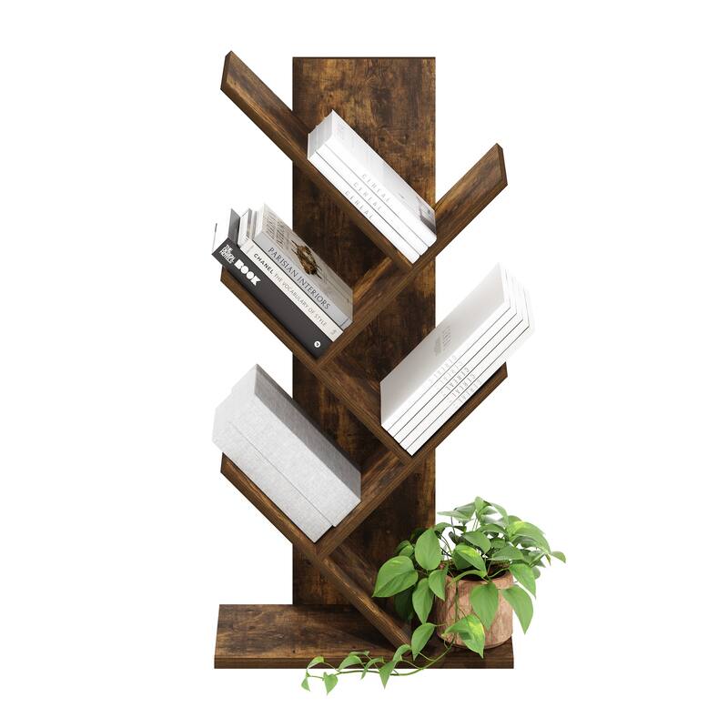 30.32 in. Tall Pine Wood 5-Shelf Bookcase