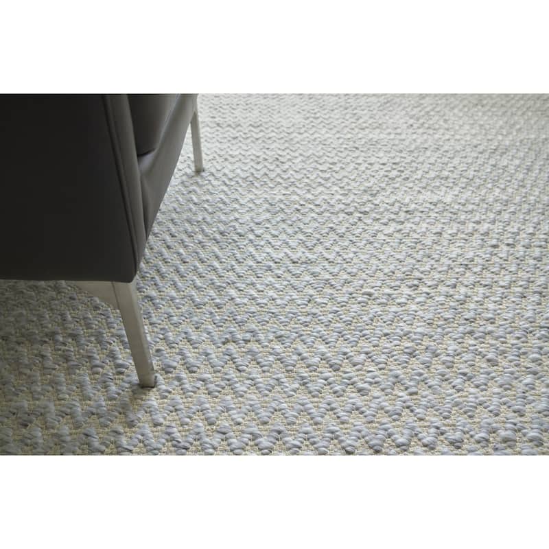 EXQUISITE RUGS Rialto Handwoven Polyester/Cotton Light Grey Area Rug.