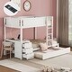 preview thumbnail 3 of 15, Stylish Design Wood Bunk Bed with Maximized Storage Space, Build-in Ladder and Desk, White