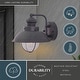 preview thumbnail 2 of 5, VAXCEL Harwich 8 in. H 1-Light Gray Coastal Outdoor Wall Sconce, Durable Steel, Clear Seeded Glass Shade, LED Compatible