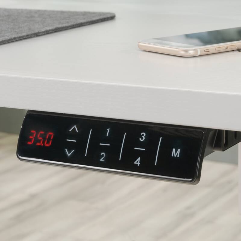 Engineered Wood Contemporary Sit/Stand Desk with Four Preset Heights