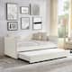 Boucle Fabric Daybed with Trundle Upholstered Tufted Sofa Bed - Beige - Twin