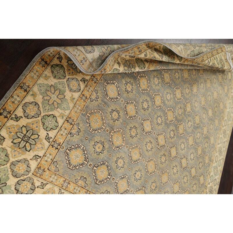 Geometric Khotan Oriental Area Rug Wool Hand-knotted Living Room Carpet - 9'0" x 11'6"