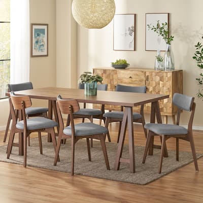 Chazz Mid-Century Modern 7 Piece Dining Set with A-Frame Table by Christopher Knight Home