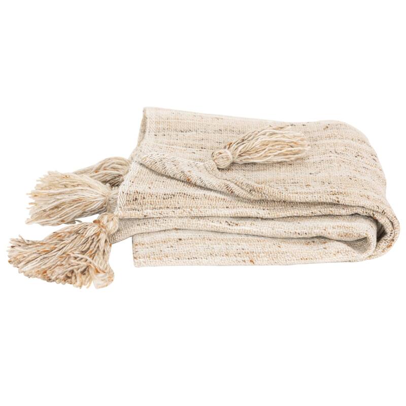 HomeRoots Beige Woven 100% Poly Pet Throw Blanket