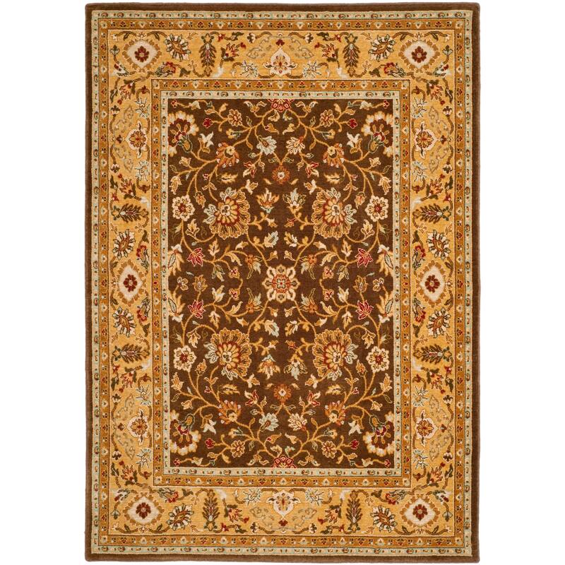 SAFAVIEH Tuscany Manna Traditional Oriental Wool Rug - 4' x 5'6" - Brown/Gold - Rectangle
