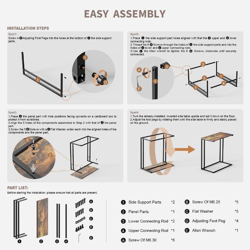 C Shaped End Table