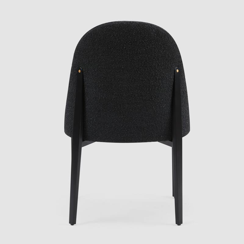 Morden Fort Boucle Dining Chairs with Black Steel Legs, Set of 2