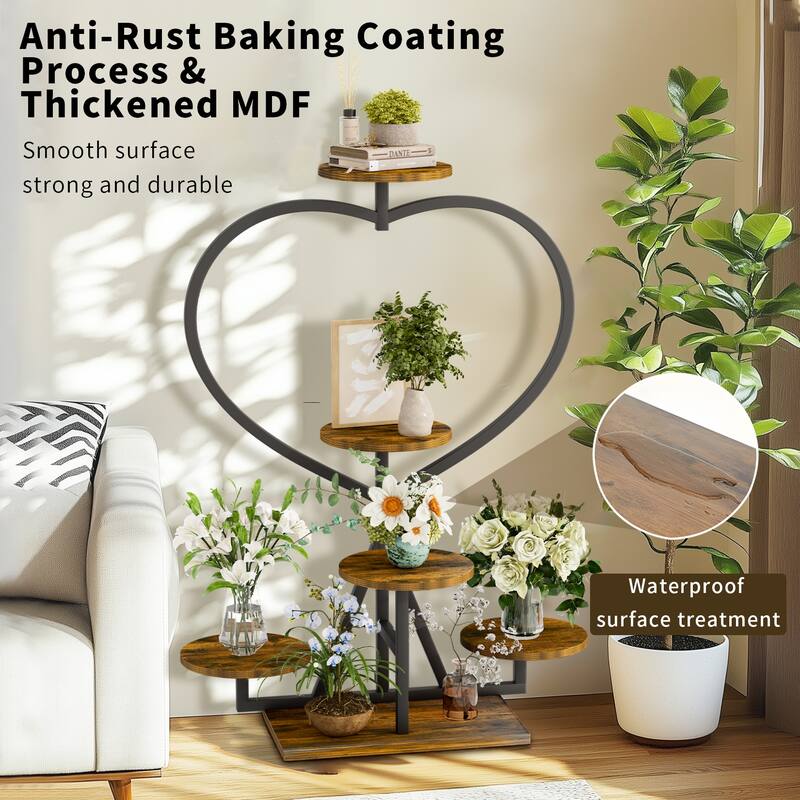 Metal Wood Plant Stand Shelf Flower Pot Display Rack