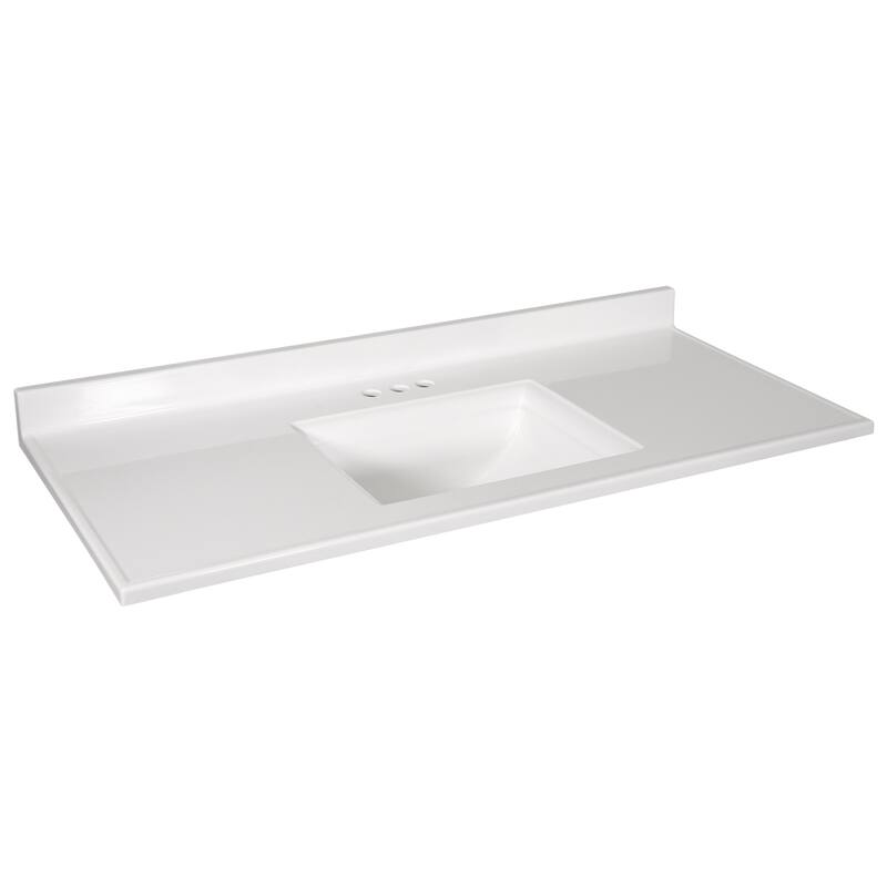 Camilla Cultured Marble Centerset Mount Rectangle Singe Bowl Vanity Top