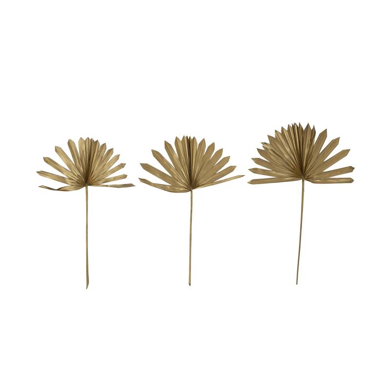Dried Natural Sun Cut Palm Bunch in Gold Finish