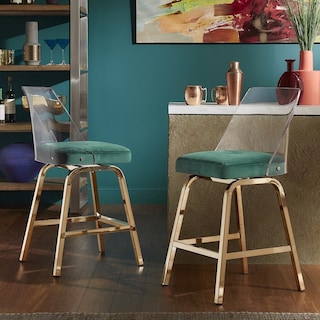 Lennox Velvet Counter Height Stools (Set of 2) by iNSPIRE Q Bold