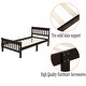 preview thumbnail 8 of 7, Twin Size Wooden Platform Bed with Hollow Headboard/Wood Slat Support/Footboard
