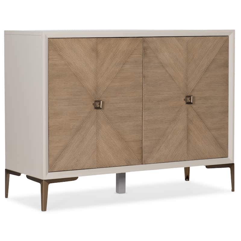 Hooker Furniture Lisette 46" Wide 1 Shelf Scandinavian Hall Chest - Cream / Gold - Cream / Gold