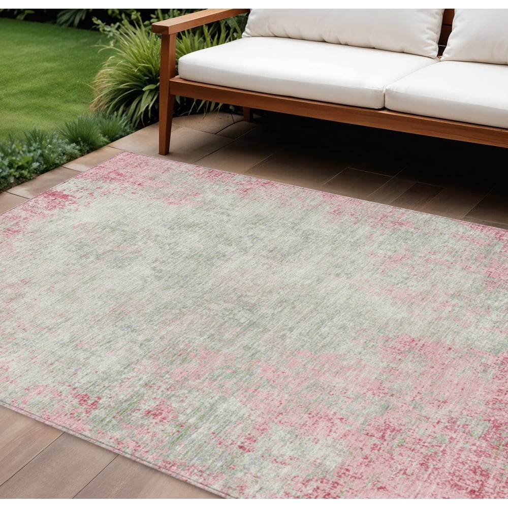 HomeRoots Abstract Transitional Rectangle Outdoor Rug