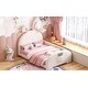 preview thumbnail 18 of 19, Twin size Upholstered Rabbit-Shape Princess Bed, Twin Size Platform Bed with Headboard and Footboard