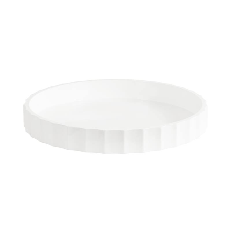 Kate and Laurel Lissi Round Tray - 16x16 - White