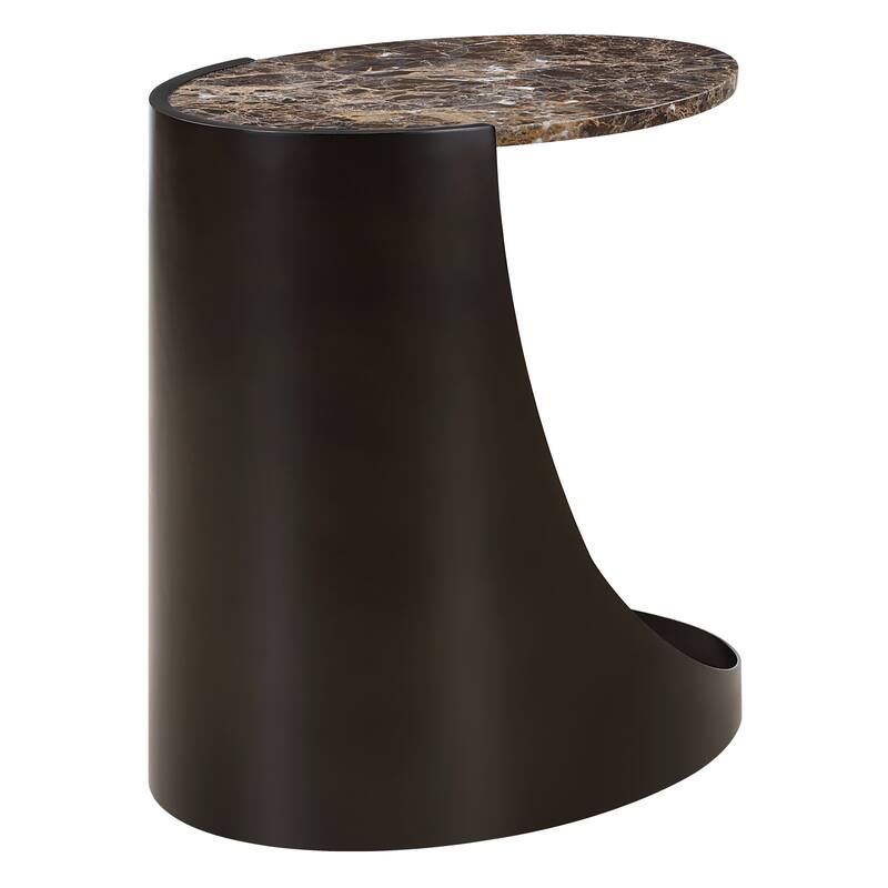 Sleek Round Top Side Table - 22" - Chocolate Brown
