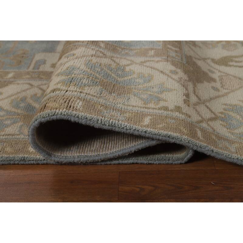 Floral Oushak Indian Area Rug Hand-Knotted Oriental Wool Carpet - 8'0" x 10'2"